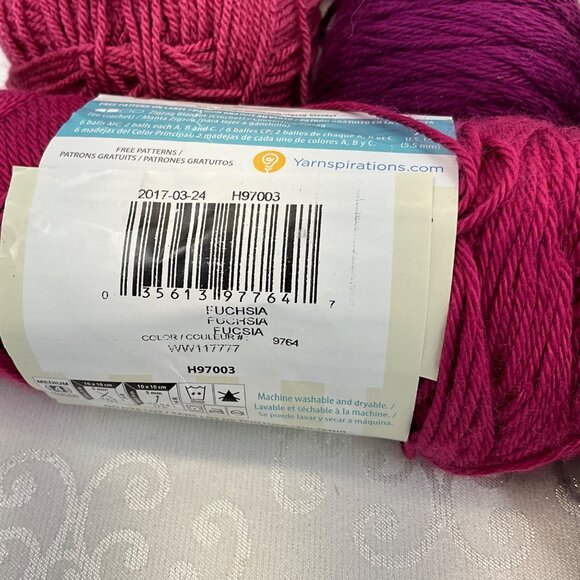 Assorted Yarn Bundle Fuchsia Raspberry Grape & Stained Glass Colors 100g Stylec - Picture 3 of 7